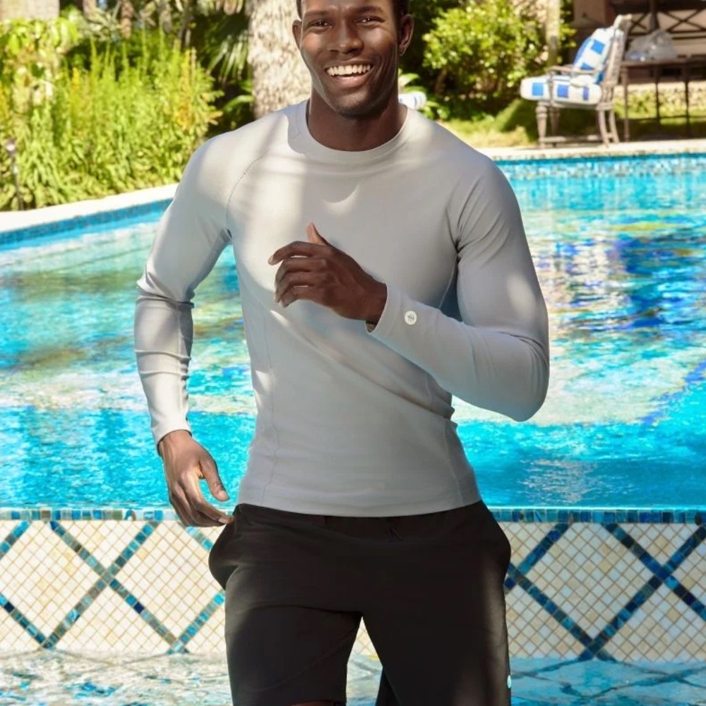 Coolibar Men's Long Sleeve UPF 50+ Men's Tee White Sz S